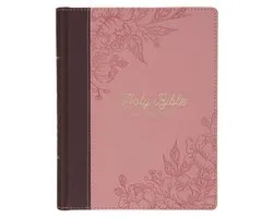 KJV Note-Taking Bible (Faux Leather Hardcover, Brown/Pink)