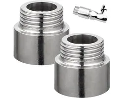 2pcs Faucet Extension 3/4" x 15mm, 3/4" IG x 3/4" AG, DN20 Thread Extension, 15MM Stainless Steel Extension Fitting - ShopVlot