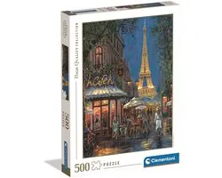 Clementoni - Puzzel - 500 Stukjes - Nacht Bij Het Eiffeltorentje - Puzzel Voor Volwassenen - High Quality Collection
