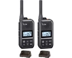 Set van 2 Icom IC-U20SR IP54 mini Portofoon met tafel lader