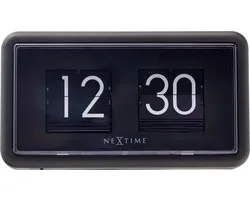 Flip Klok de table / Horloge murale - Zwart -18x10x7 cm - NeXtime