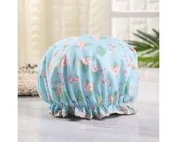 Go Go Gadget - 2x Bonnet de douche épais - #ShowerCap #LightBlue&PinkFlamingo - Imperméable #BathCap - #Double Layer - #Shower Cap #HairCover Coverage - Femme # Utilitaires #ShowerCap #BathroomAccessories