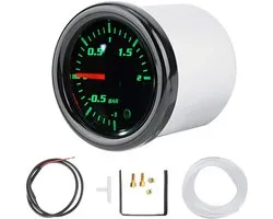 Turbo Boost Meter - Motor Tuning - Motorprestaties Meten - Universeel LED Display - 52mm Diameter - Zwart