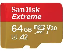 SANDISK Extreme - MicroSDXC - 64GB - Inclusief SD Adapter