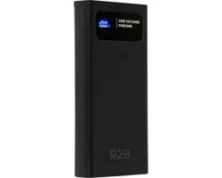R2B Powerbank 20000 mAh – 4 à 6 recharges – USB, USB-C & Micro USB – Charge rapide & Écran LED – Chargeur – Accessoires de secours pour la maison
