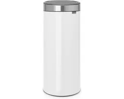 Brabantia Touch Bin Vuilbak - 30 l - White / Matt Steel Fingerprint Proof deksel