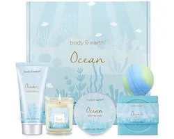 Body & Earth - Ocean Breeze - Wellness Pakket Fresh Ocean - Geschenkset Vrouwen, moeder, mama, zus, vriendin, geliefde, oma, juf - Wellness bath - Verjaardag Cadeau Vrouw - Cadeautje voor haar Verwenpakket