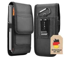 Cadorabo Étui mobile avec clip ceinture pour Blackview A55 PRO en NOIR - Étui de protection pratique avec mousqueton et porte-stylo