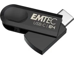 Emtec C280 USB flash drive 64 GB USB Type-C 3.2 Gen 1 (3.1 Gen 1) Zwart