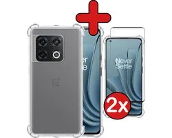 Hoesje - Met Screenprotector - 2 Stuks - Geschikt voor OnePlus 10 Pro - Sterk & Shockproof - Back Cover - Siliconen Case - Telefoon Hoes - Shock Proof - Telefoonhoes - Transparant