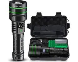 Lampe de poche Kochar LED rechargeable - Lampe de poche militaire - 5000 Lumen - Batterie rechargeable 26650 mAh - 5 modes - Fonction Power Bank