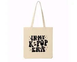 In My K-Pop Era Tote Bag - Beige Shopper 38 x 42 cm - K-Pop Cadeau