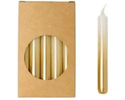 Rustik Lys   Potloodkaarsen   Klein   20 stuks   1,2 x 10cm   wit/goud