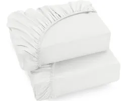 Utopia Bedding Set of 2 Fitted Sheets, 35cm Deep, Easy Care Soft Brushed Microfiber Fabric, Shrink and Fade Resistant (90 x 200cm, White)