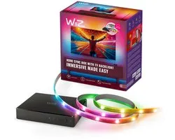 WiZ Connected WiZ HDMI Sync Box met TV verlichting - WiZ Entertainment Starterkit - Inclusief RGBIC LED strip voor 55-65 Inch TV's - Synchroniseer je verlichting met films, games en muziek - HDMI 2.0 - 4K ondersteuning bij 60Hz