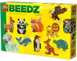 SES Creative - Beedz - Wereld Dieren - 3500 Strijkkralen met Grondplaten en Wereldkaart - Vanaf 5 Jaar