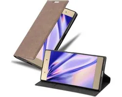 Coque Cadorabo pour Sony Xperia XA1 PLUS en COFFEE BROWN - Coque de protection avec fermeture magnétique