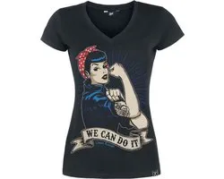 Queen Kerosin We Can Do It Dames T-shirt - zwart - L