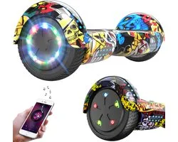 Ampes Hoverboard - Haut-parleur Bluetooth - Batterie 24 V 4,0 Ah - Oxboard - 12 km/h - Certifié UL2272 - Siècle des Lumières LED - Pneus anti-crevaison - Chargeable jusqu'à 120 kg - 6,5 pouces - Sac de transport inclus - 700 W - Hip hop