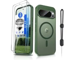 Mobiele telefoon hoes voor Google Pixel 10/Pro - mat transparant - met telefoonketting - militaire bescherming - ShopVlot