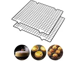 2 grilles à gâteaux avec pieds stables - Grilles pour barbecue - Grille de refroidissement - Grille pour grill - Refroidisseur à gâteaux - Cuisson - Grillades - Refroidissement - Refroidisseur à gâteaux (40 x 25 x 1,3 cm)