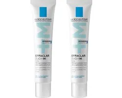 La Roche-Posay Effaclar Duo+M Crème de Jour - pour peaux grasses, impures à tendance acnéique - 2x40 ml