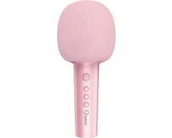 Qware - microphone karaoké rose - Haut-parleur - Bluetooth - 4 modes vocaux magiques - Rechargeable
