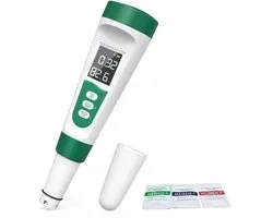 5-in-1 Zwembadtester - Watertester - PH tester - Zwembadonderhoud - Zwemwater kwaliteit - PH-Meters Digitaal - Incl Kalibratiepoeders - Draagbare Watermeter - Waterkwaliteitstester voor Zwembad & Spa - voor Zoutgehalte, pH, TDS, EC en temperatuur