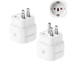 Thijox - LENCENT Type A en Type B Combi-Reisadapter voor VS, Canada, Mexico, Thailand, Vietnam, Dominicaanse Republiek, Costa Rica, Colombia - Reisste