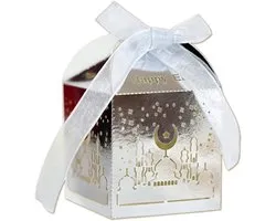 BTH - Ramadan Cadeau Zakjes - Eid Mubarak Decoratie - Geschenkdoos - Versiering - Zilver