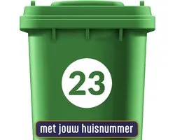 Kliko sticker rond met nummer - Container sticker - Cijfer sticker - Huisnummer - Wit - 15cm