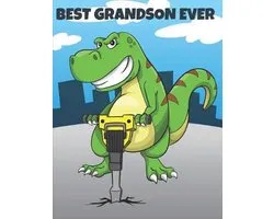 Best Grandson Ever: Personalized Dinosaur Sketchbook Notebook for Writing Drawing Doodling Sketching with Dinosaur Colouring Pages