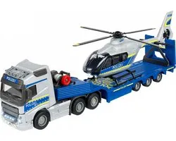 Majorette Volvo Truck + Airbus Police Helicopter