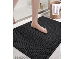 Badmat - Rutschfest - 40x60 cm - Zwart - Chenille