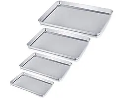 Stainless Steel Baking Tray Set - Rectangle Fat Pan for Healthy Cooking - Non-Toxic Oven Safe Trays
