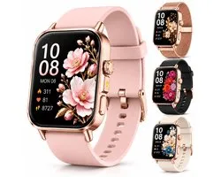 Smartwatch Dames & Heren – 2.0" HD Touchscreen – Bluetooth Bellen – 4 Bandjes Incl. – Hartslagmeter, SpO₂ & Slaapmonitor – IP68 Waterdicht – 136 Sportmodi – 450mAh Batterij – SOS & Zaklamp – Samsung & iPhone