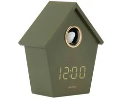 Karlsson Réveil Riqueza Cuckoo - Vert - 6.8x13x15.3cm - MDF - Moderne - Réveil pour chambre à coucher - réveils