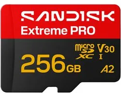SanDisk microSDXC Extreme PRO 256GB (UHS-I, R250MB/s / W170MB/s, 5K, 4K UHD) + Ad