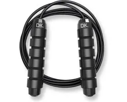DK.® - Professioneel Springtouw - voor Volwassenen en Kinderen - Verstelbaar - Speedrope - Jump Rope - Zwart