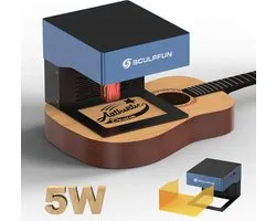 Machine de gravure laser Sculpfun iCube Pro 5 W - Avec filtre à fumée et alarme de température - 130 x 130 mm - Découpeuse laser - Machine de découpe laser