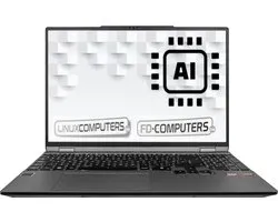 Ordinateur portable Linux Ultrabook 16" | Intel Ultra | 16 Go de RAM DDR5 | SSD de 512 GB | Linux de votre choix, Ubuntu, Linux Mint, Debian, QWERTY