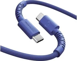 Fresh ‘n Rebel FlexWave USB-C naar USB-C Oplaadkabel - Extra lang (2m) - Siliconen gevlochten kabel - Ultraflexibel - 100W - True Blue