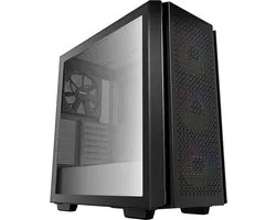 DeepCool CG560 Mid-Tower ATX PC Case, 3x Pre-Installed 120mm ARGB Fans, 1x Pre-Installed 140mm Fan, Airflow Front Panel, Tempered Glass Side Panel, 5V ARGB Motherboard Control, 2xUSB:3.0/1xAudio