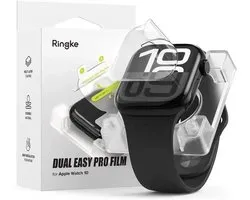 Ringke Dual Easy Pro - Screen Protector Geschikt voor Apple Watch 11 / 10 46MM - Gemakkelijke Installatie met Jig - Flexibel EPU - 2-Pack
