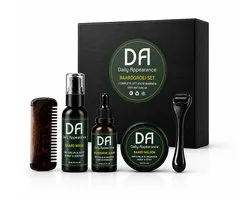 Daily Appearance Baardgroei Set 6-in-1 - Baardverzorgingsset voor Mannen - Derma Roller, Baardgroei Serum, Baardolie, Baardshampoo, Baardbalsem & Baardkam,Cadeauset - Compacte Verzorgingsset,