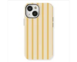 DripCase Gestreept Hoesje geschikt voor iPhone 13 Mini | Backcover met Mag | Stripes Motief | Trendy Case geschikt voor iPhone 13 Mini met Strepen Vanilla Drop