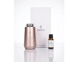 Aroma Diffuser Aroniq – Diffuseur de Parfum Sans Fil Sans Eau – Pour Maison & Voiture – Bluetooth App – Incluant 10ml Parfum - Gold