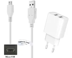 OneOne 2.4A lader met 2 poorten + 2,0m Micro USB kabel. Oplader adapter past op Samsung Galaxy Note GT-N7000, Note 3, Note 3 Neo, Note 4, Note 5, Note Edge, A6 (niet voor A6s), A6+, Trend, Wave