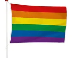 Drapeau arc-en-ciel 70x100cm - Drapeau de la Pride LGBT - Drapeau arc- en-Rainbow - Décoration arc-en-ciel