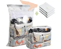 Vacuum Storage Bags - Space Saving Bags - Travel Clothes Storage - Compressed Sealer Bags voor Kleding - Dekens en Bedlinnen (3, 56 x 80)